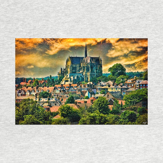 The Cathedral at Arundel with Surrounding Village by Chris Lord